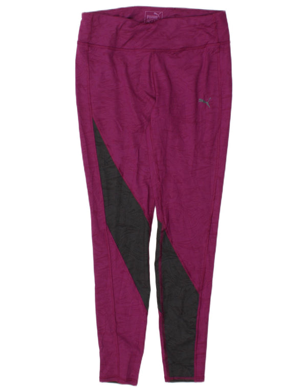 Puma Dame Leggings UK 12 Medium Lilla Colourblock