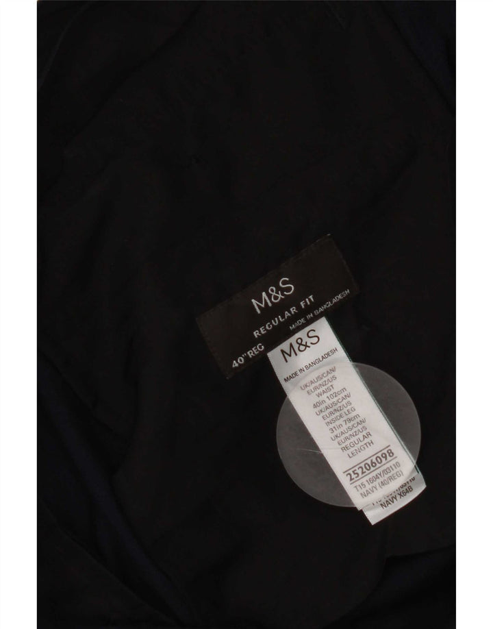 Marks & Spencer Herre Regular Fit Casual Bukser W40 L31 Marineblå