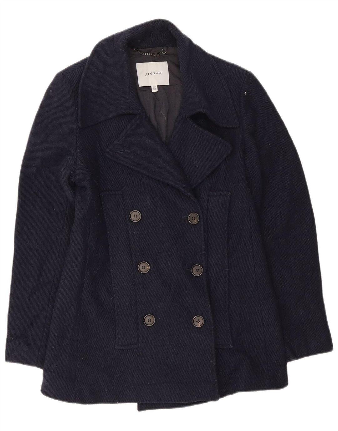Jigsaw Womens Pea Coat UK 10 Small Navy Blue Uld