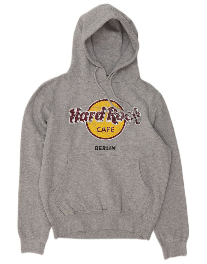 HARD ROCK CAFE Dame Berlin Grafisk Hættetrøje Jumper UK 14 Medium Grå