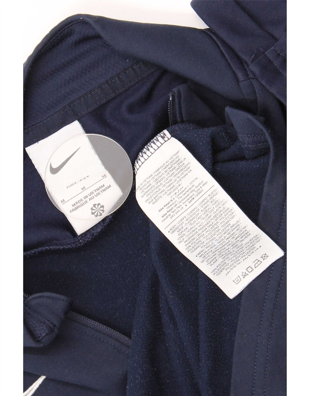 Nike Herre Dri Fit Pullover Træningsdragt Top Medium Navy Blue Colourblock