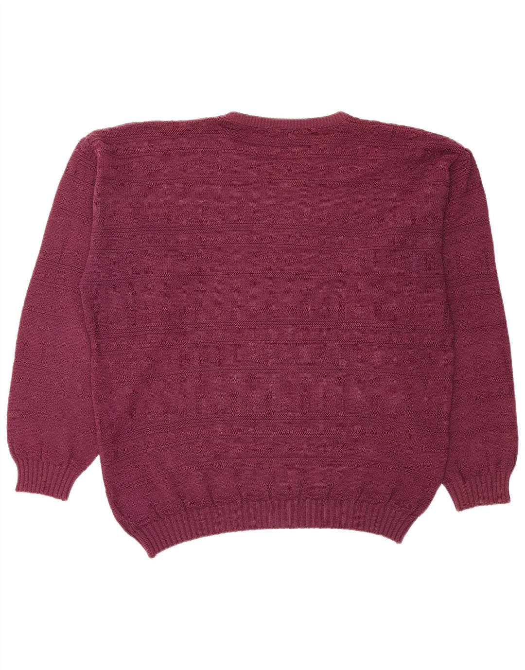 VINTAGE Herre Crew Neck trøje Sweater Large Burgundy
