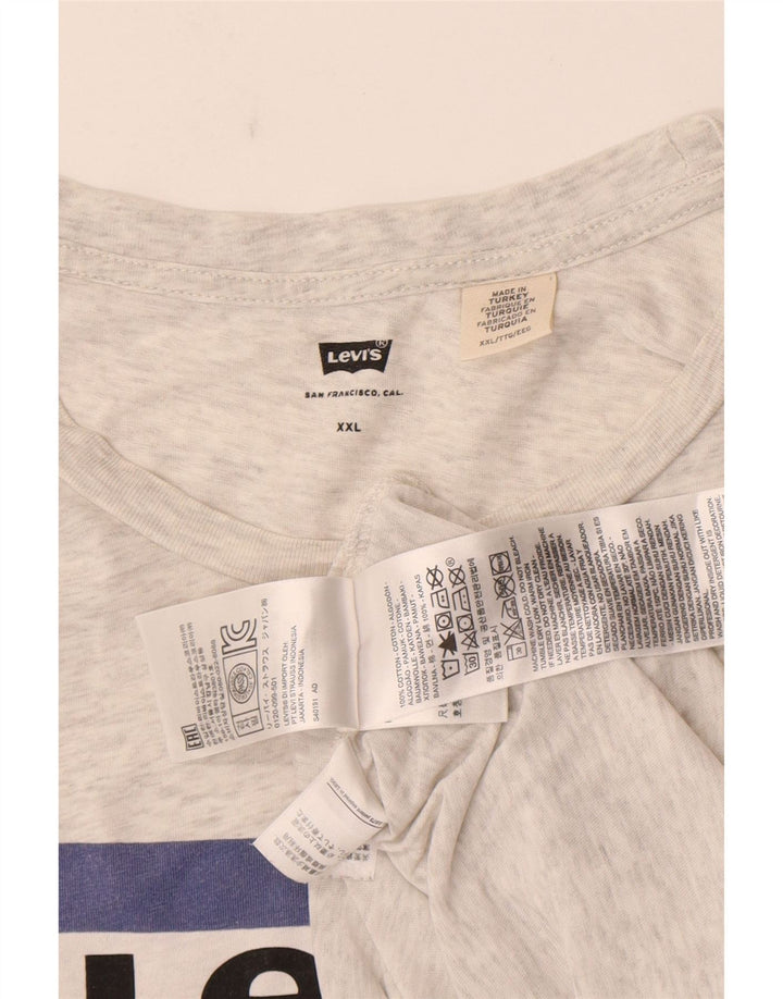 Levi's Herre grafisk T-shirt Top 2XL Grå Flecked Bomuld