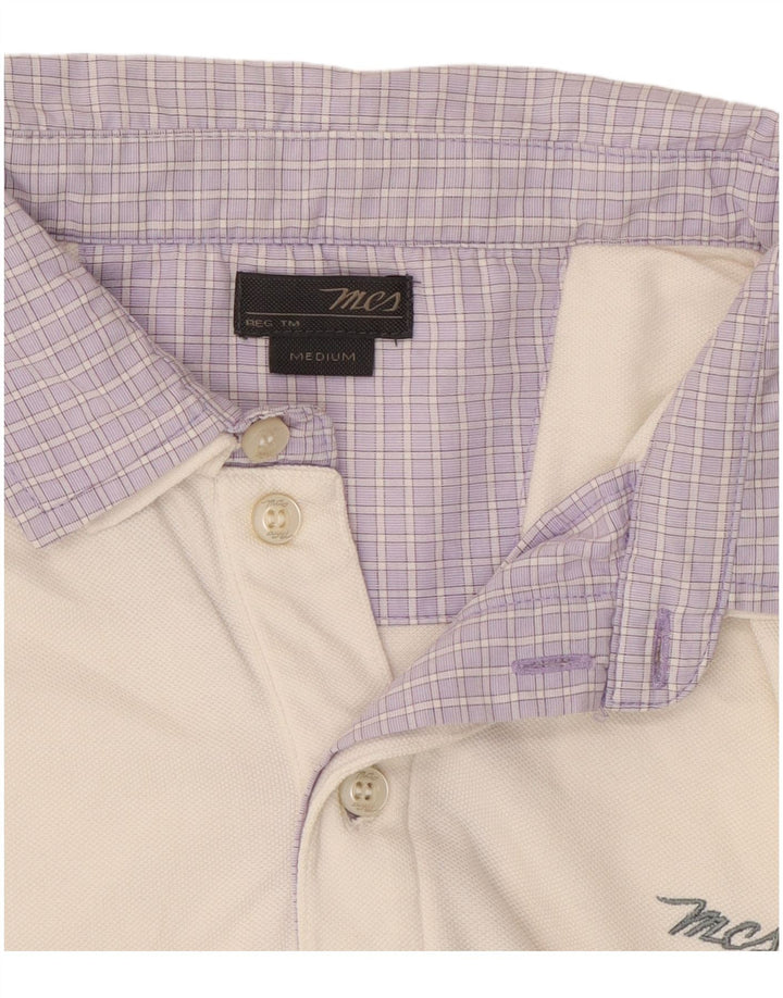 Marlboro Classics Poloshirt til mænd Medium White Colourblock Bomuld