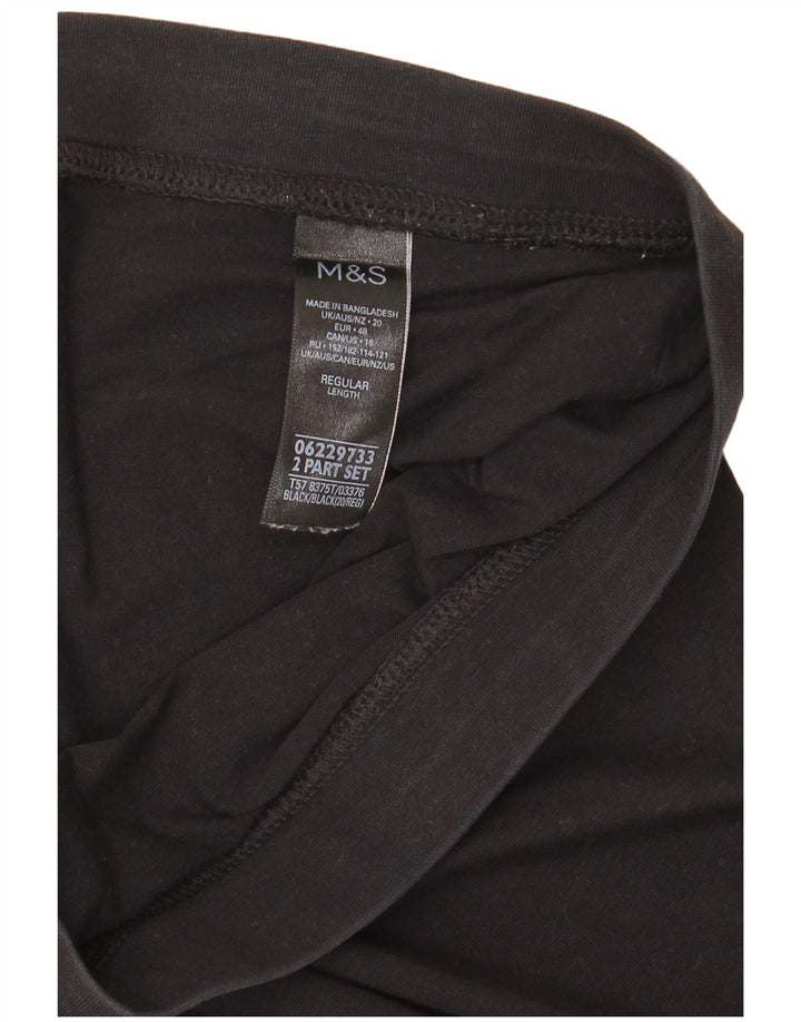 Marks & Spencer Dame Leggings UK 20 2XL Sort Bomuld