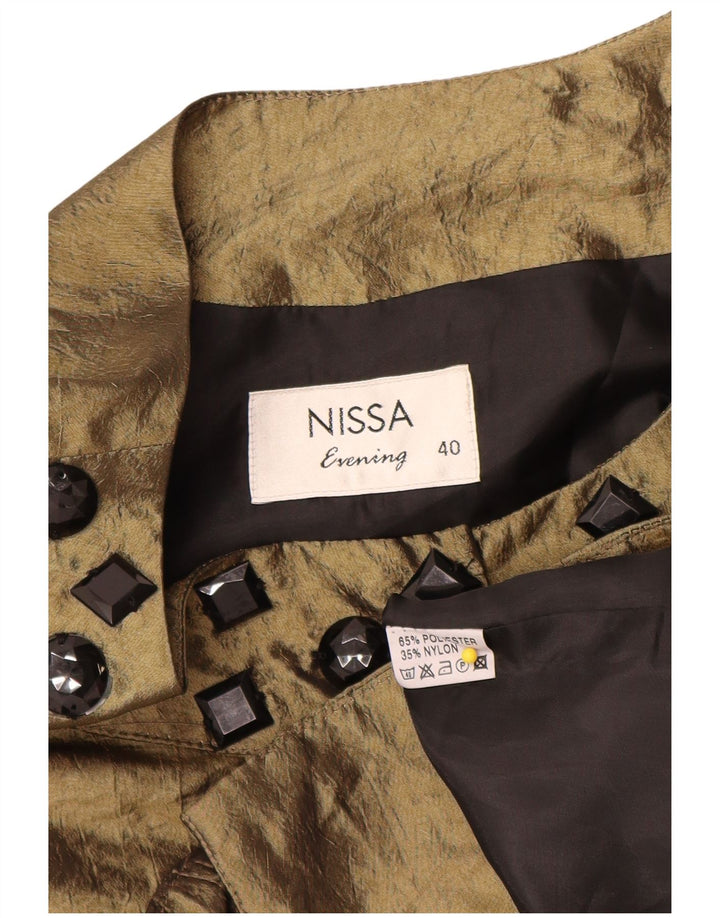 Nissa Dame 3/4 ærmet Bolero Top EU 40 Medium Khaki Polyester