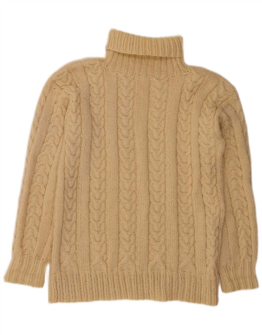 VINTAGE Dame Rullehals Sweater UK 14 Large Off White