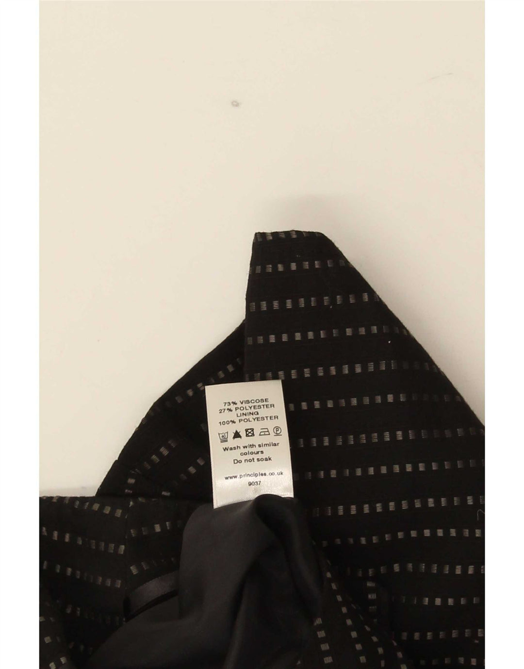 Principper Dame Midi lige nederdel UK 14 Medium W32 Sort nålestribe