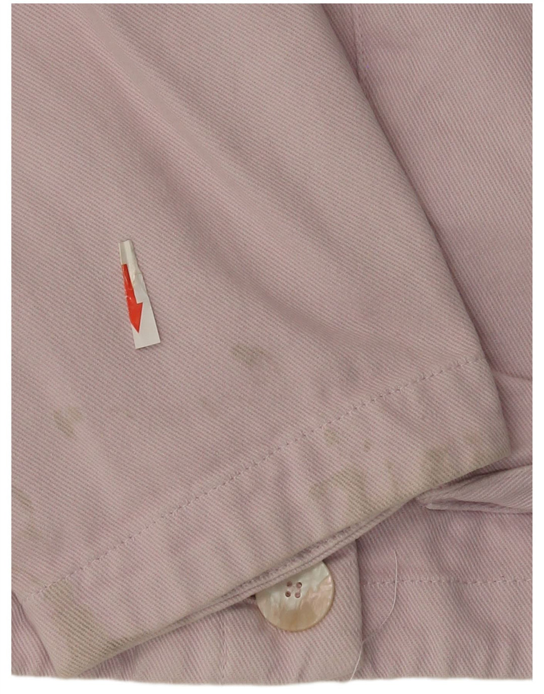 Zara Dame Oversized Crop Denim Jacket UK 6 XS Pink Bomuld