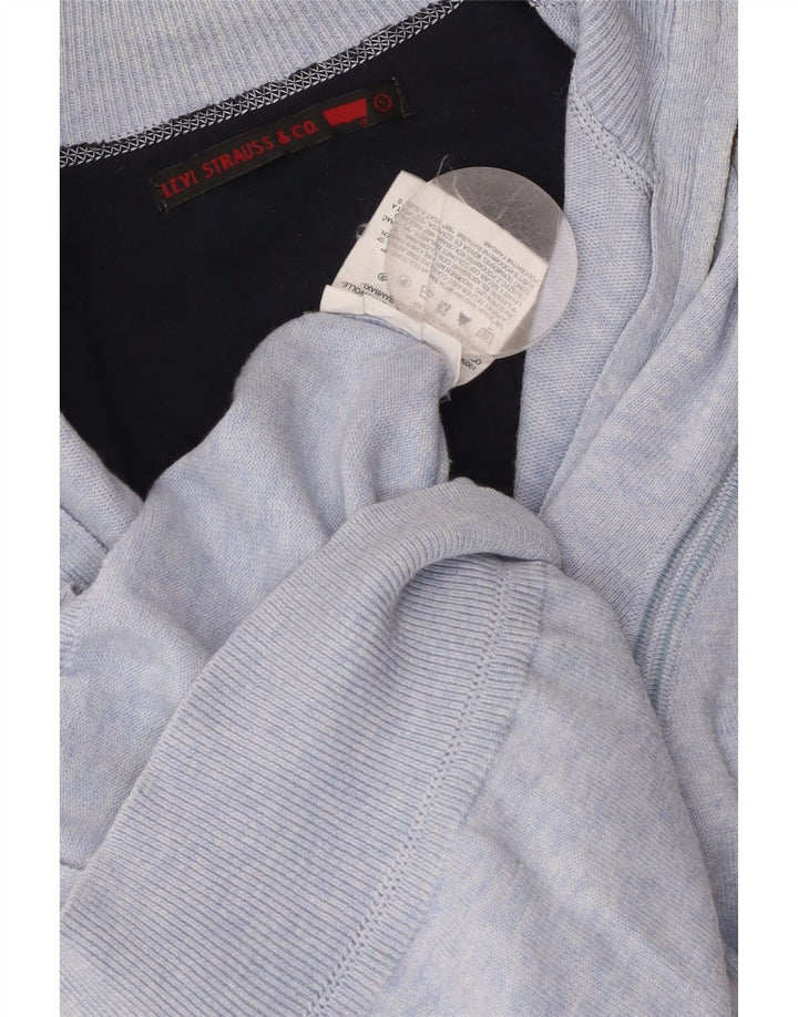 LEVI'S Dame Cardigan Sweater UK 10 Lille Blå Bomuld