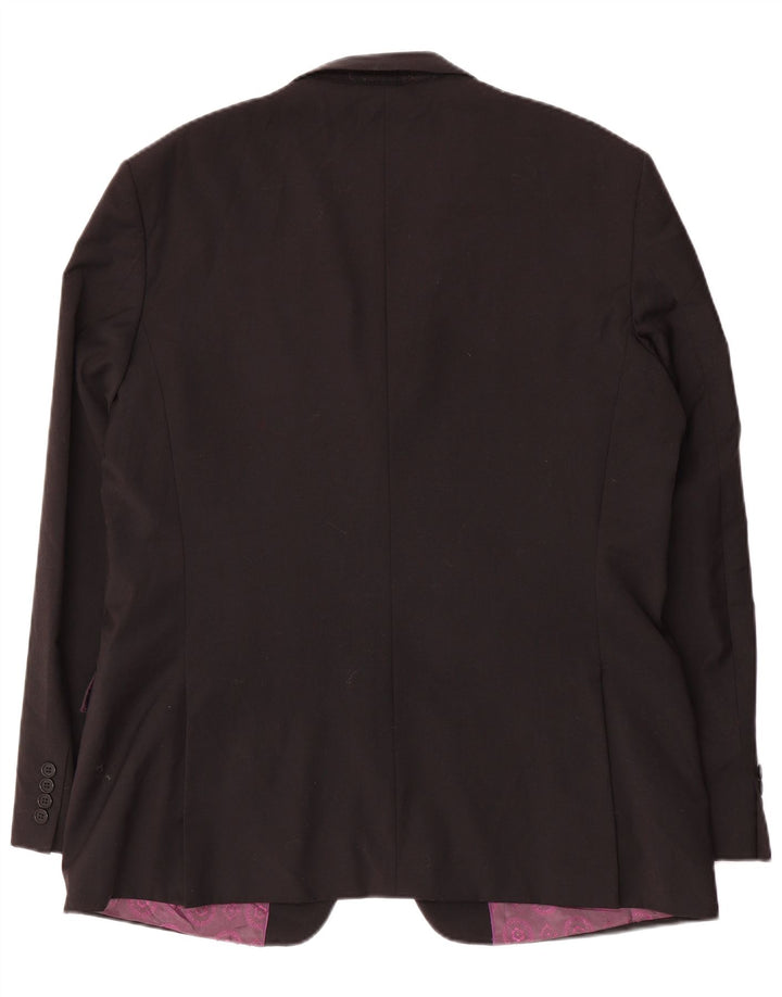 Ted Baker Herre lang 2-knaps Regular Fit Blazer Jacket UK 44 2XL Sort Uld