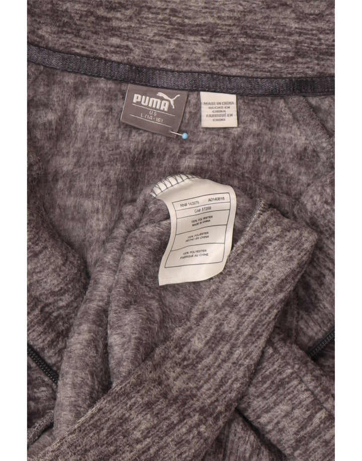 PUMA fleecejakke til drenge 14-15 år Stor grå flet polyester