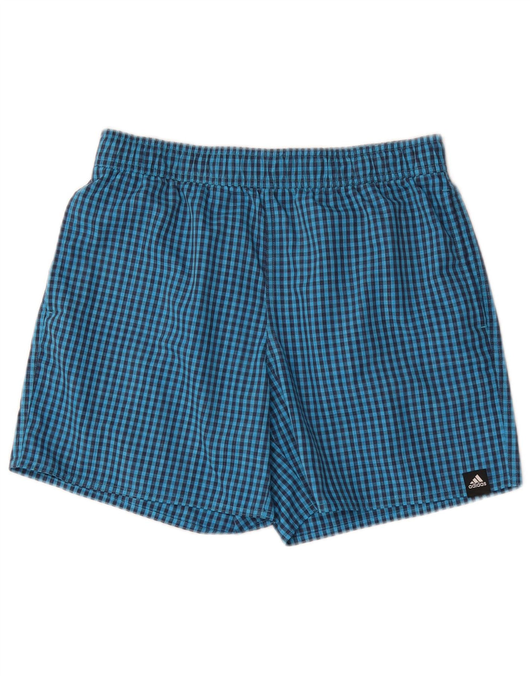 ADIDAS Badeshorts til mænd, store blå Gingham-polyester