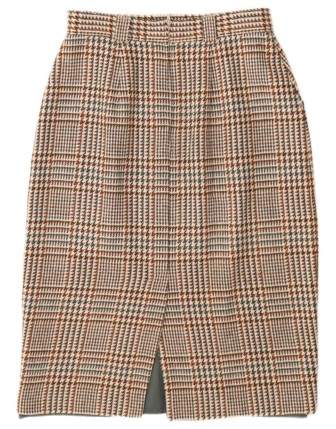ST MICHAEL Kvinder Pencil Skirt UK 14 Large W28 Beige Houndstooth