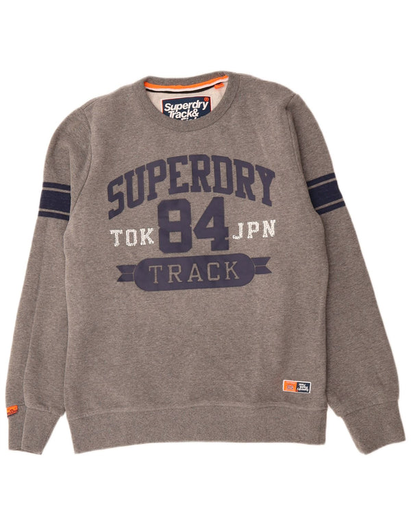 Superdry grafisk sweatshirt til mænd XL Grå Colourblock Bomuld