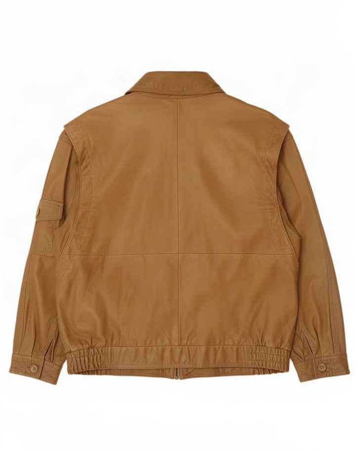 Vintage herre læderjakke IT 54 2XL Brun