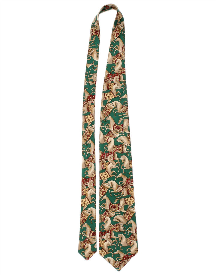 Trussardi Herre grafisk slips One Size Grøn Animal Print Silke Classic