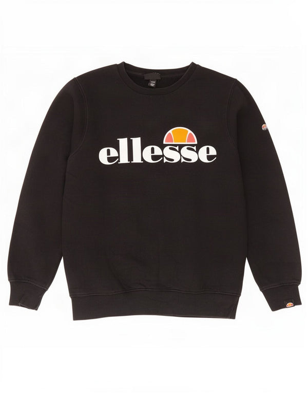 Ellesse Boys Grafisk Sweatshirt Jumper 12-13 År Sort Bomuld