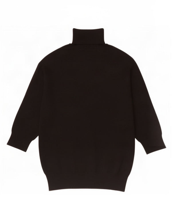 Zara Dame 3/4 ærmer rullehals sweater UK 8 Small Black Viscose