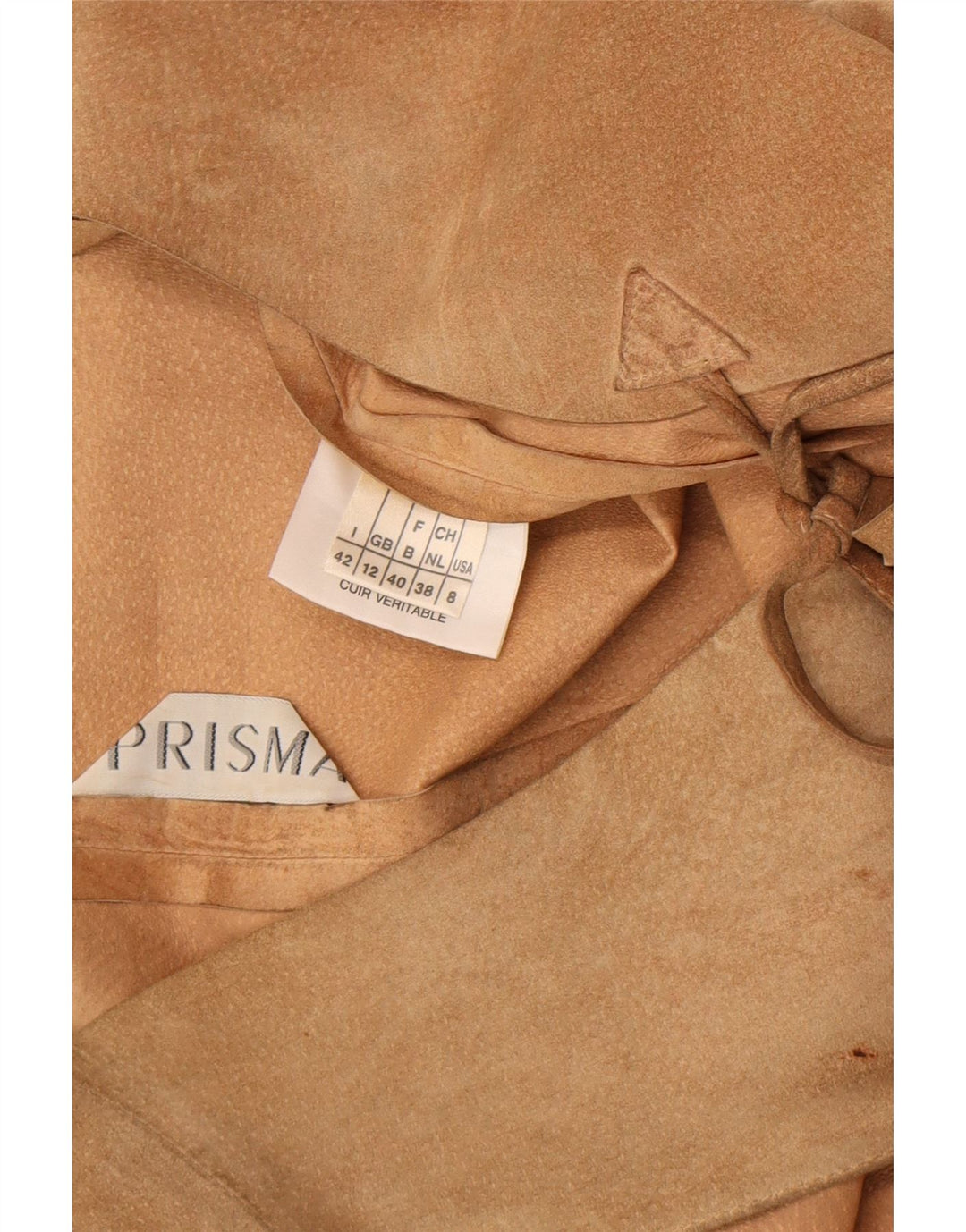 Prisma Dame ruskindsvest UK 12 Medium Brown Læder