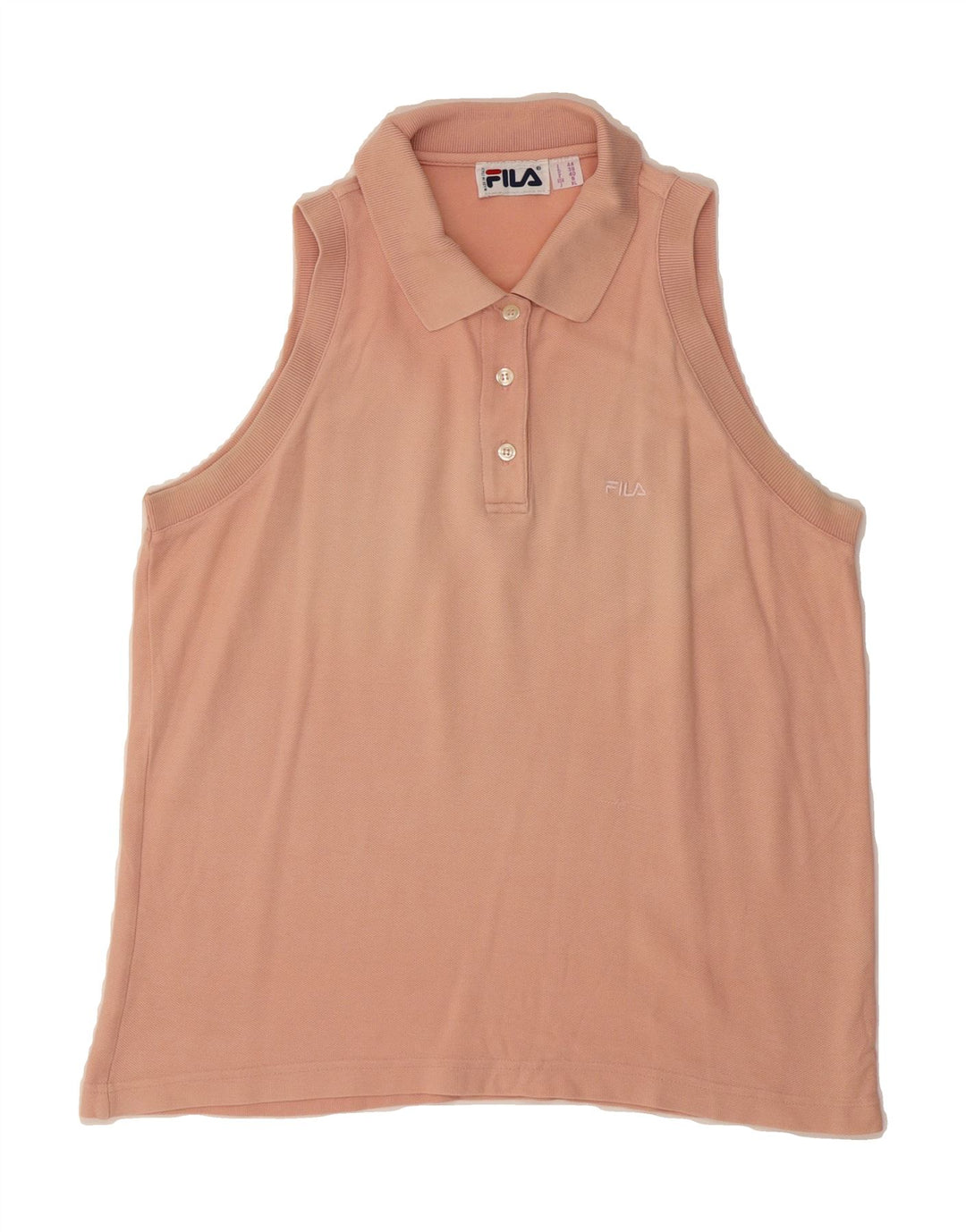FILA Womens Sleeveless Polo Shirt IT 44 Medium Pink Cotton Vintage Fila and Second-Hand Fila from Messina Hembry 