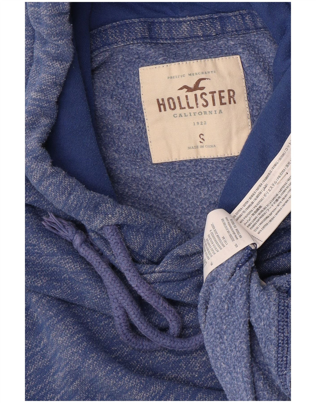 HOLLISTER Hættetrøje til mænd Small Blue Flecked Bomuld