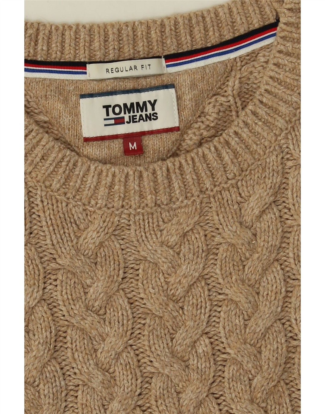 Tommy Hilfiger Herre Regular Fit Crew Neck Jumper Sweater Medium Beige
