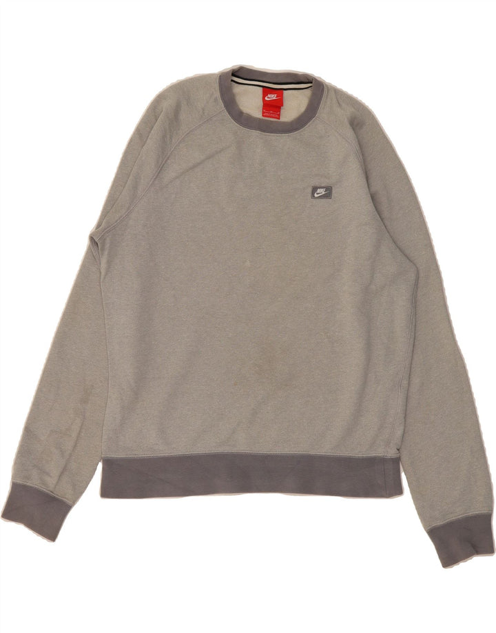 NIKE Mens Sweatshirt Jumper Medium Grey Colourblock Cotton Vintage Nike and Second-Hand Nike from Messina Hembry 