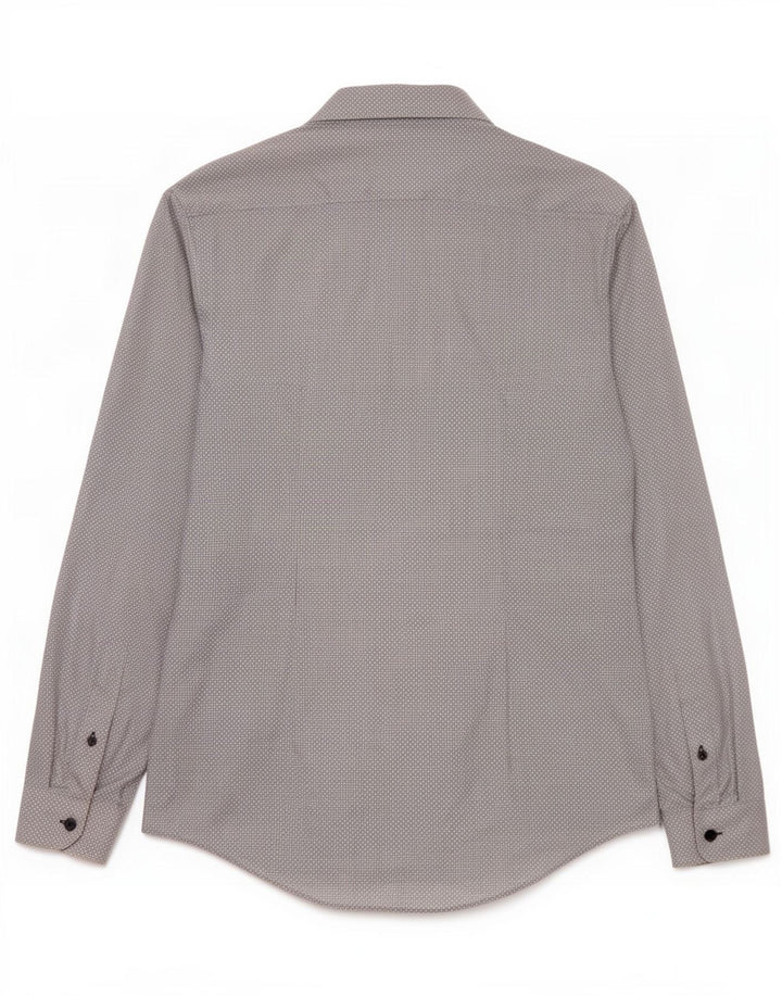 Zara herre Slim Fit skjorte mellemgrå geometrisk bomuld