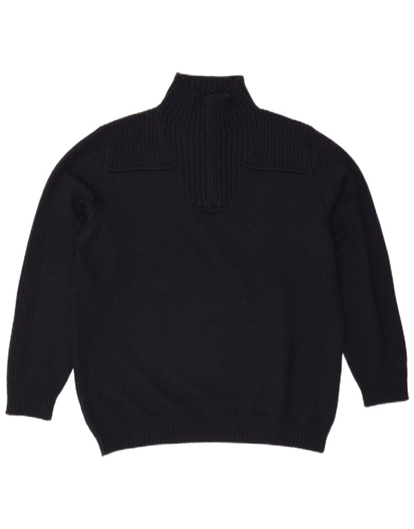 Trussardi Jeans Herre Zip Neck Jumper Sweater 2XL Navy Blue