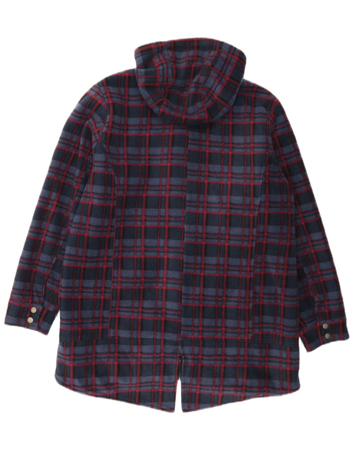 Cotton Traders Dame Hooded Parka Jacket UK 16 Large Navy Blue Check