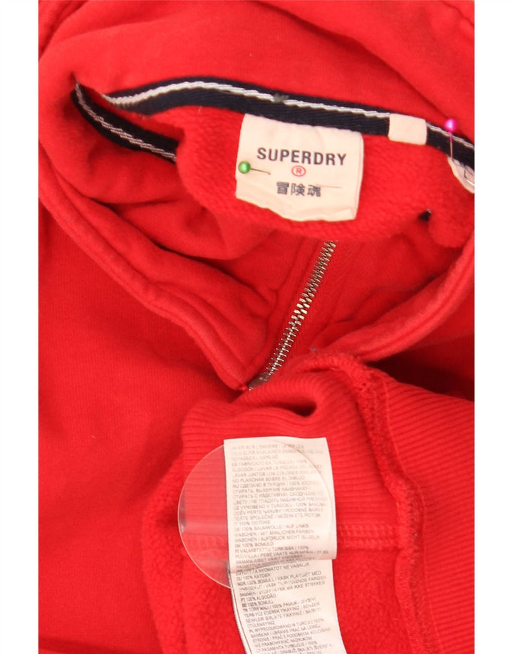 Superdry Sweatshirt med lynlås til mænd, stor rød bomuld