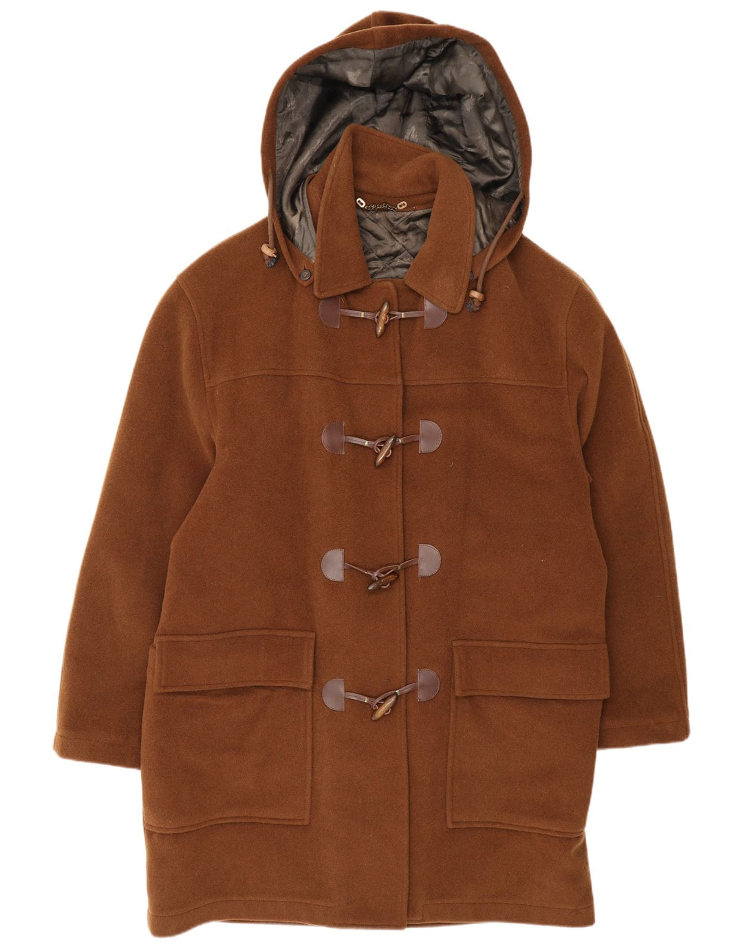 Division Vogue Dame Hooded Duffel Coat IT 54 3XL Brun Uld