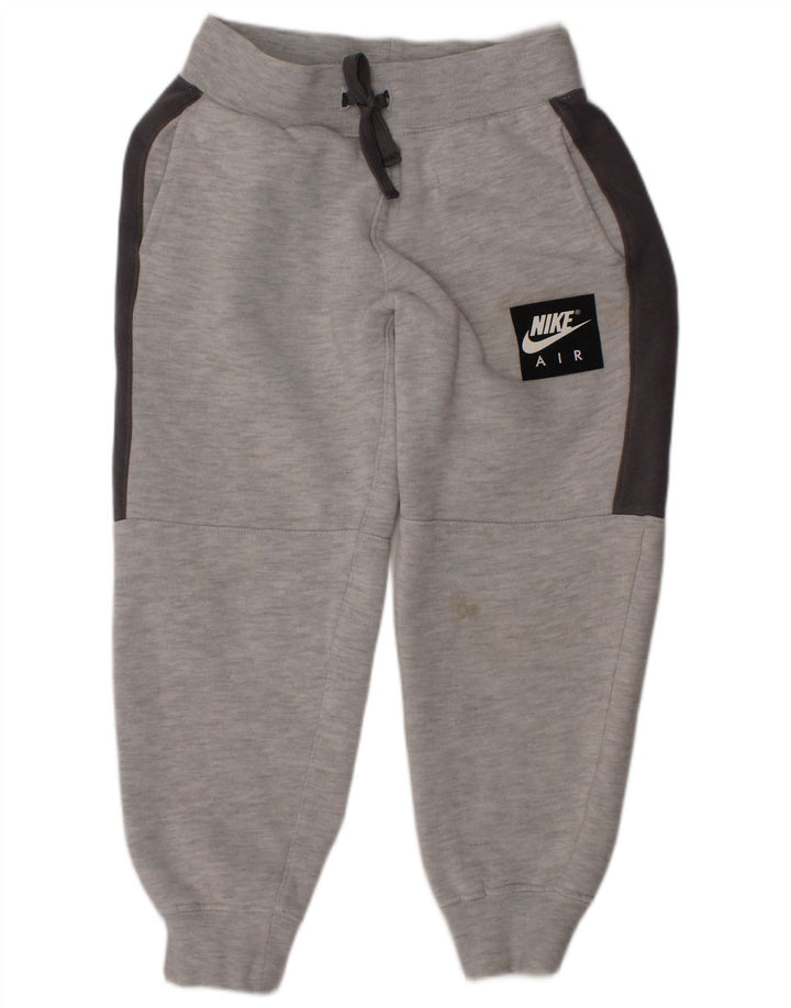 NIKE Boys Tracksuit Trousers Joggers 5-6 Years Medium  Grey Colourblock