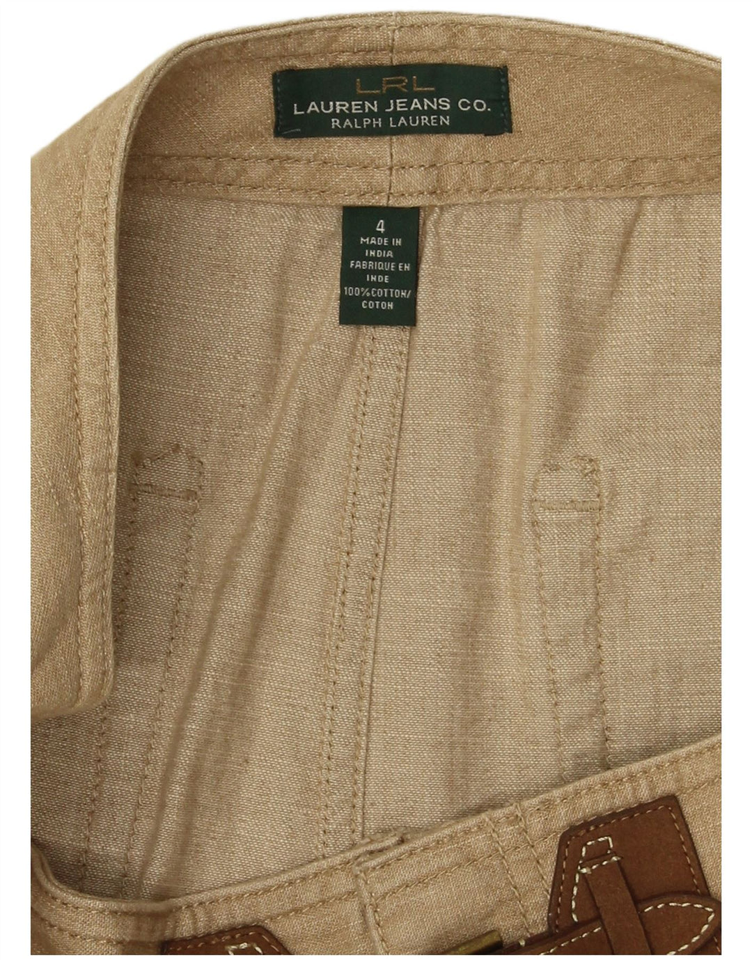 RALPH LAUREN Dame Pencil Skirt US 4 Small W30 Beige Bomuld