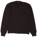 SISLEY Dame V-hals sweater UK 14 Medium Sort Uld