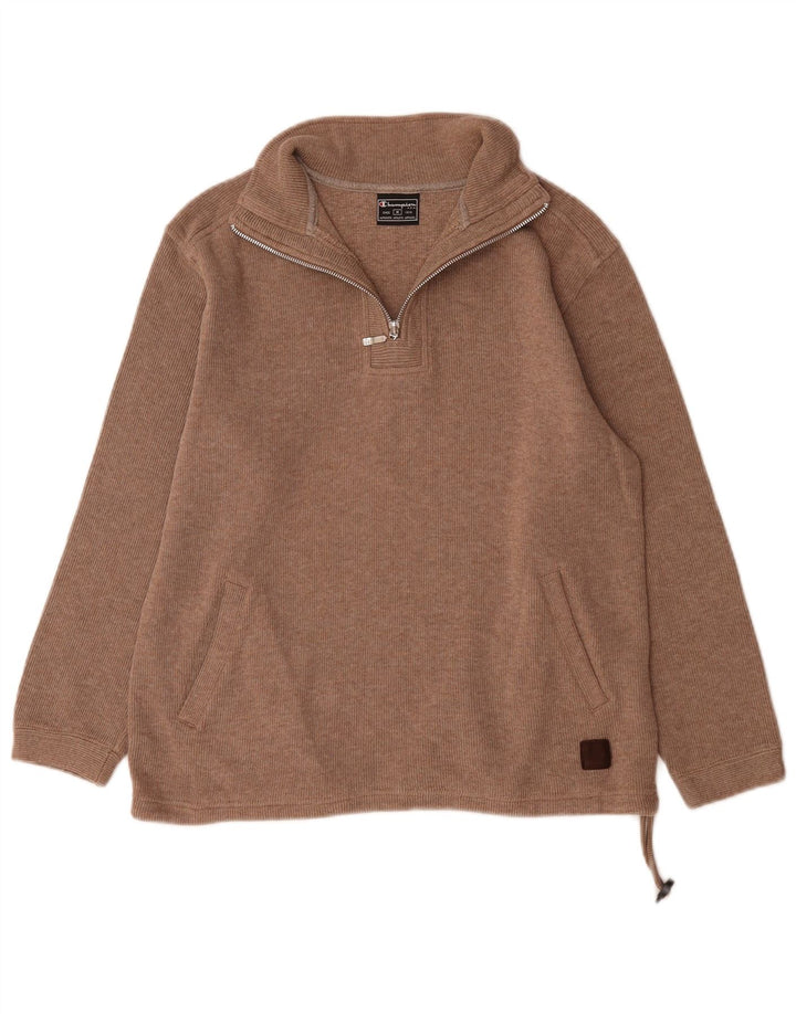 Champion Dame Sweatshirt med lynlås i DK 14 Medium Brun Bomuld