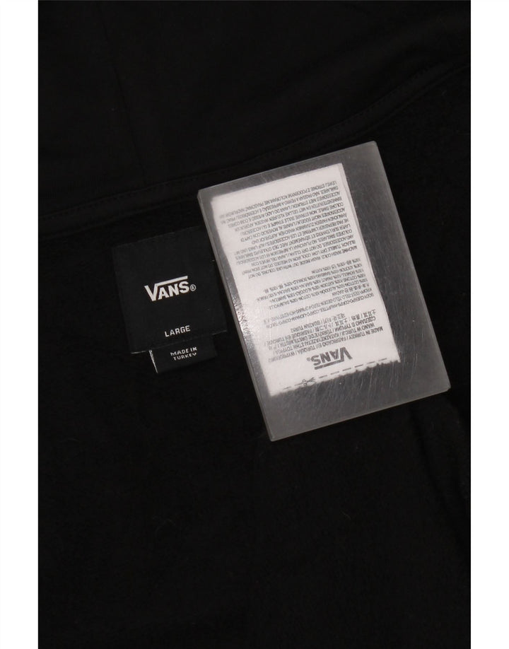 Vans Herre grafisk hættetrøje med lynlås stor sort bomuld