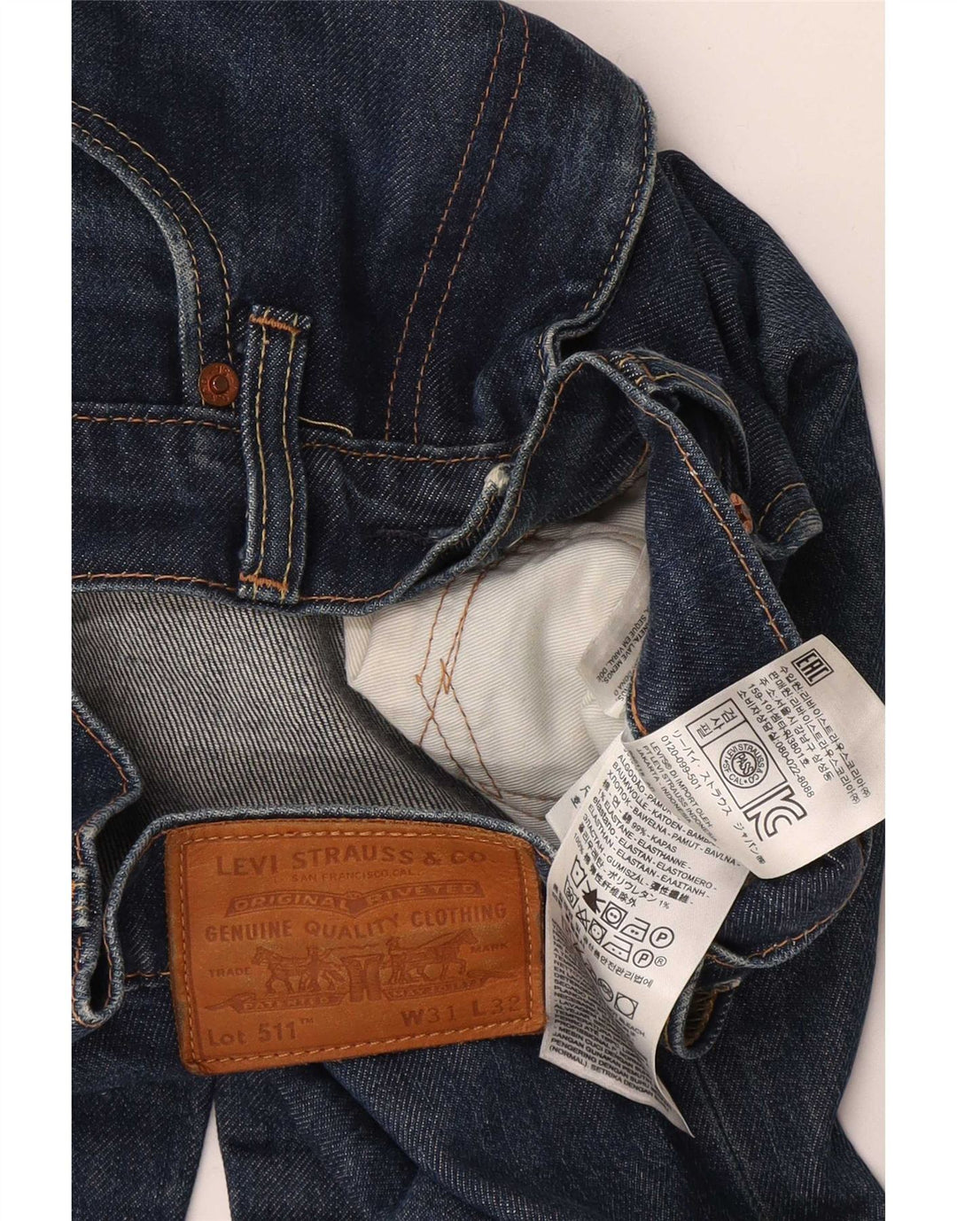 Levi's Herre 511 Slim Jeans W31 L32 Marineblå Bomuld