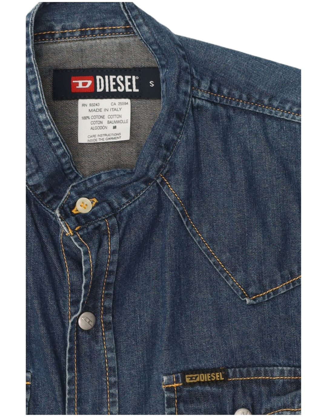 Diesel Dame Denim Skjorte Lille Blå Bomuld