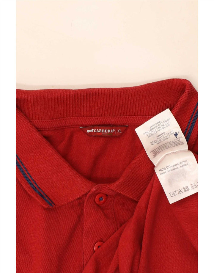 Carrera herre poloshirt XL rødstribet bomuld