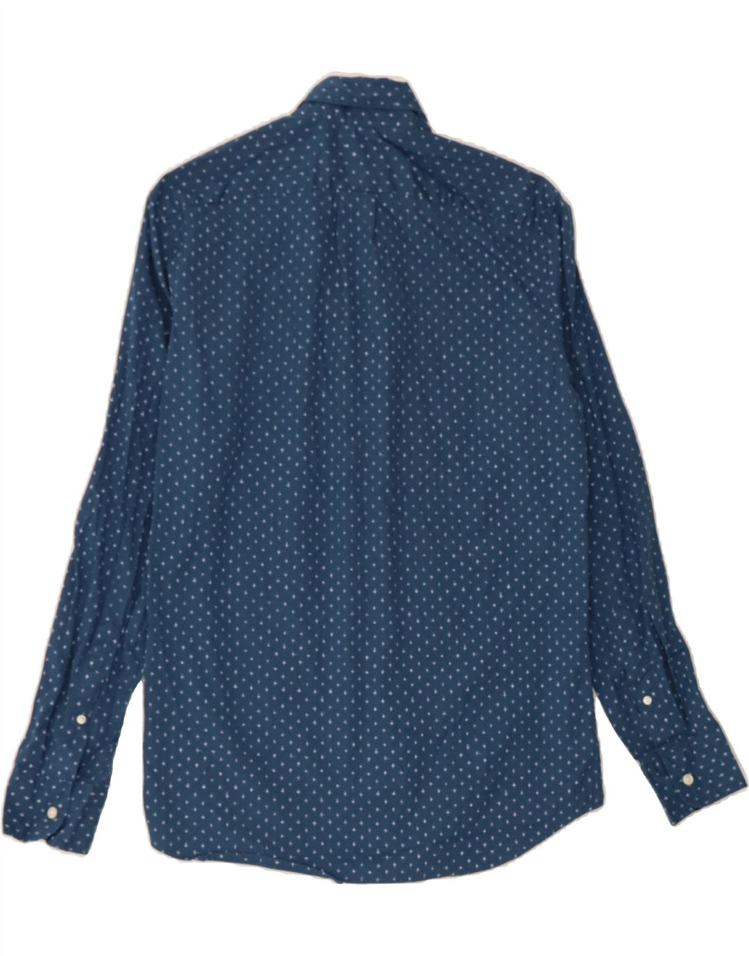 J. CREW Mens Abstract Pattern Slim Shirt Small Navy Blue Cotton Vintage J. Crew and Second-Hand J. Crew from Messina Hembry 