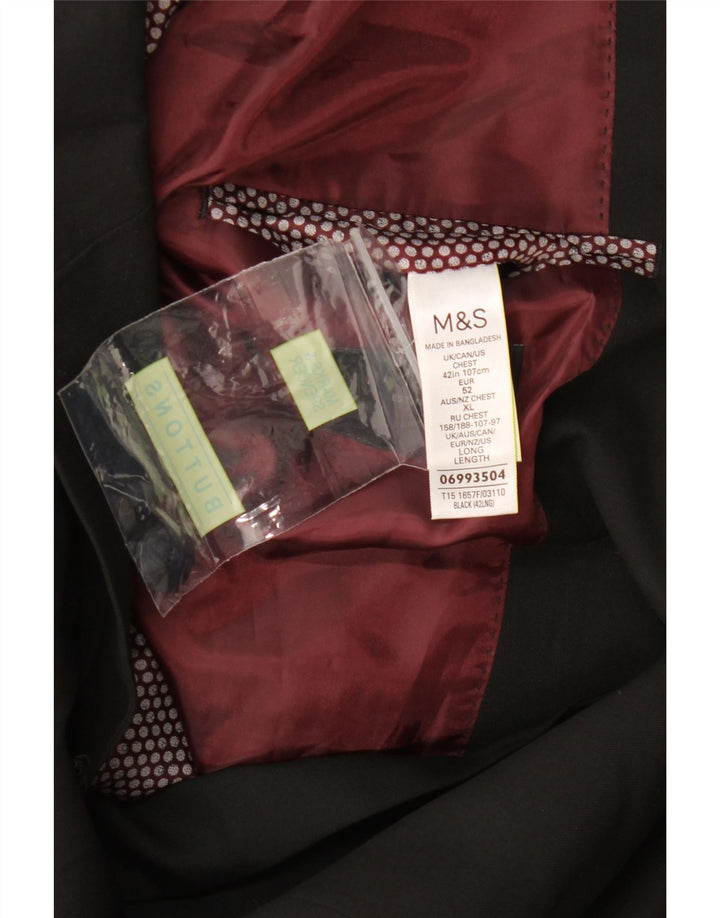 Marks & Spencer Herre Longline 2 Button Blazer Jacket UK 42 XL Sort