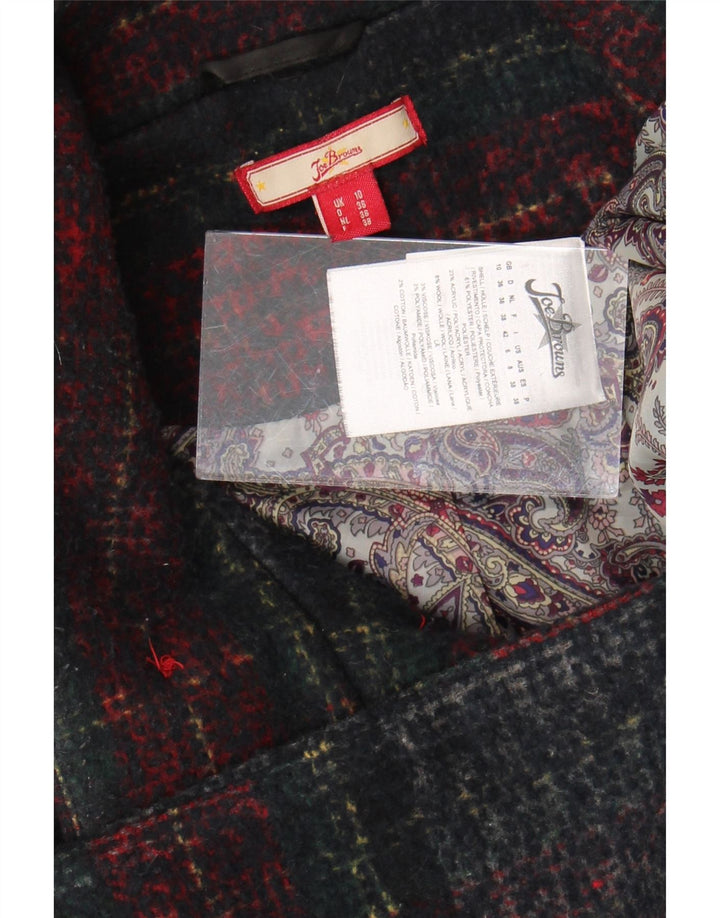 JOE BROWNS Dobbeltradet frakke til kvinder UK 10 Lille flerfarvet ternet