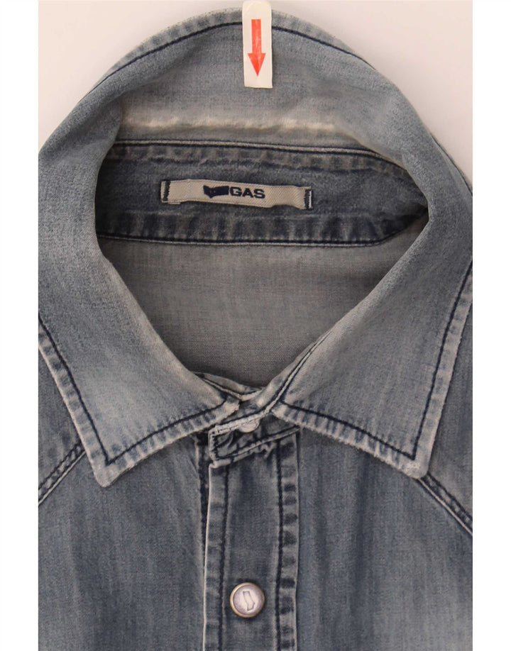 Gas Herre Denim Shirt XL Blå Bomuld