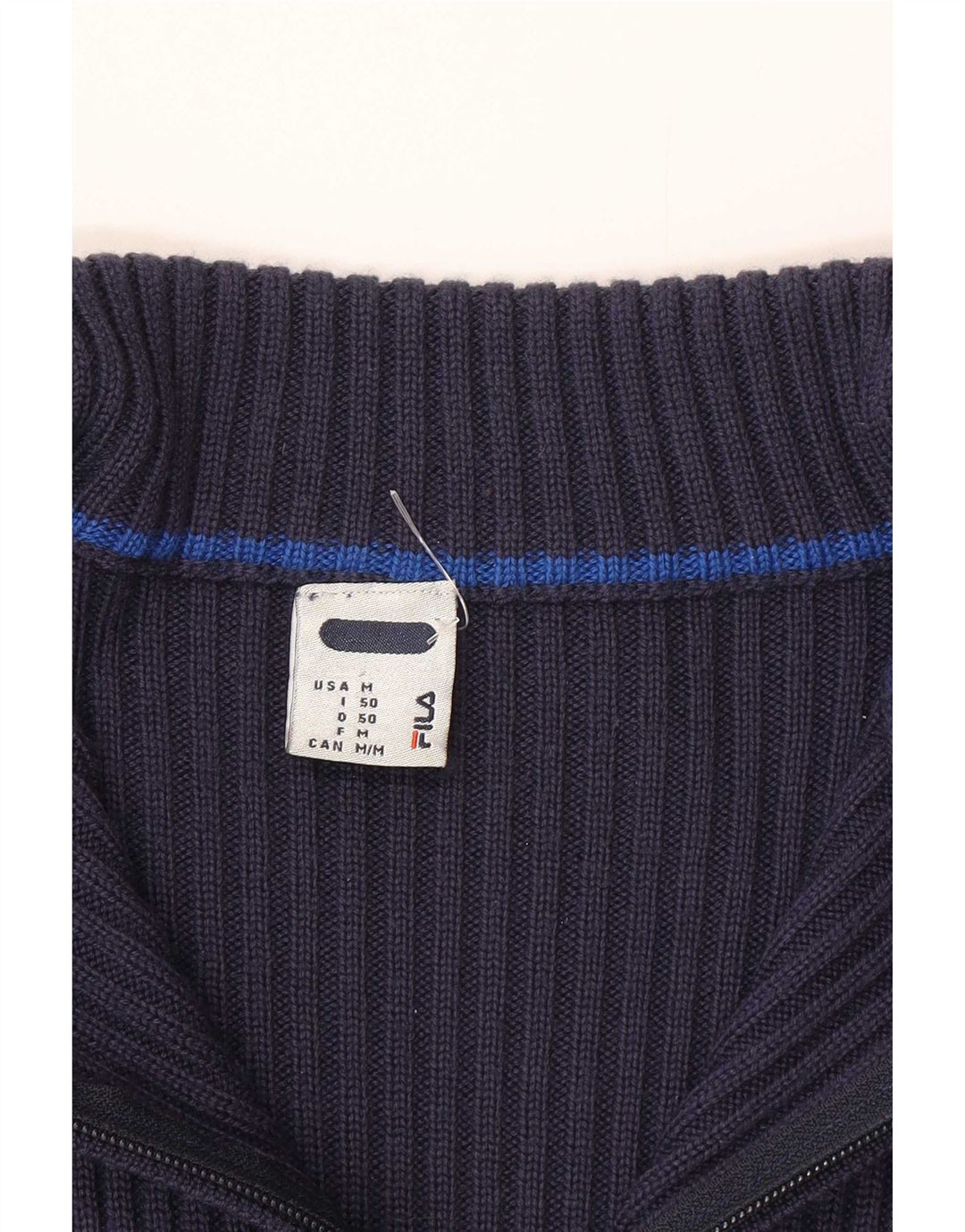 Fila Herre Zip Neck Jumper Sweater IT 50 Mellem marineblå stribet