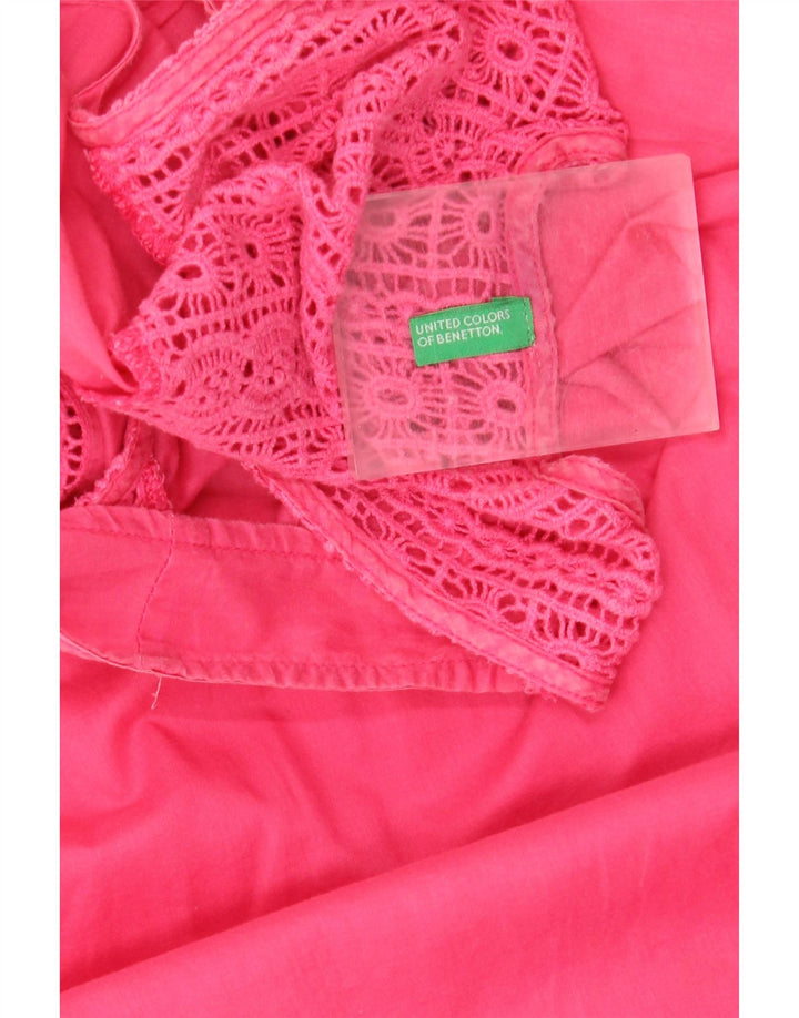 Benetton Womens Ærmeløs Shift Dress UK 12 Medium Pink