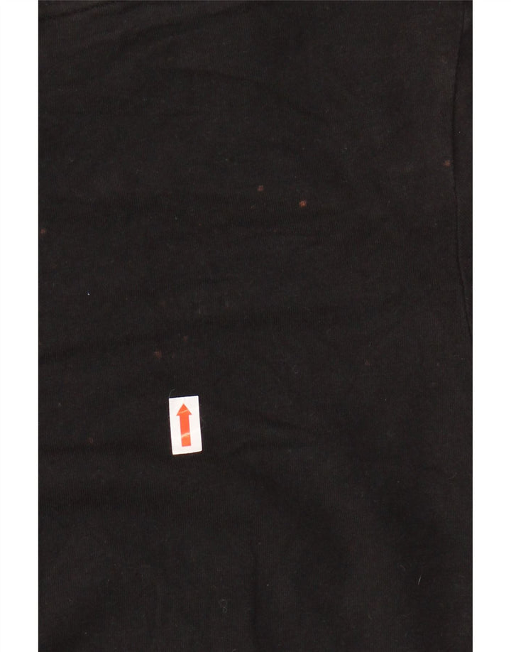 ADIDAS Dame T-Shirt Top UK 12 Medium Sort Bomuld