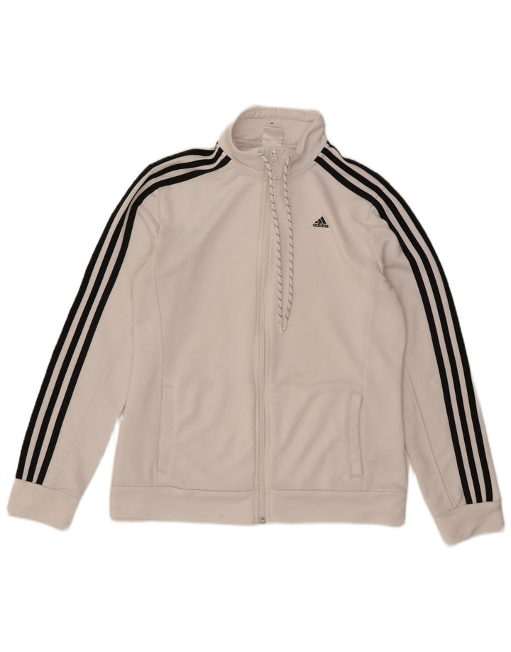Adidas træningsdragt topjakke til kvinder UK 16/18 Stor hvid polyester