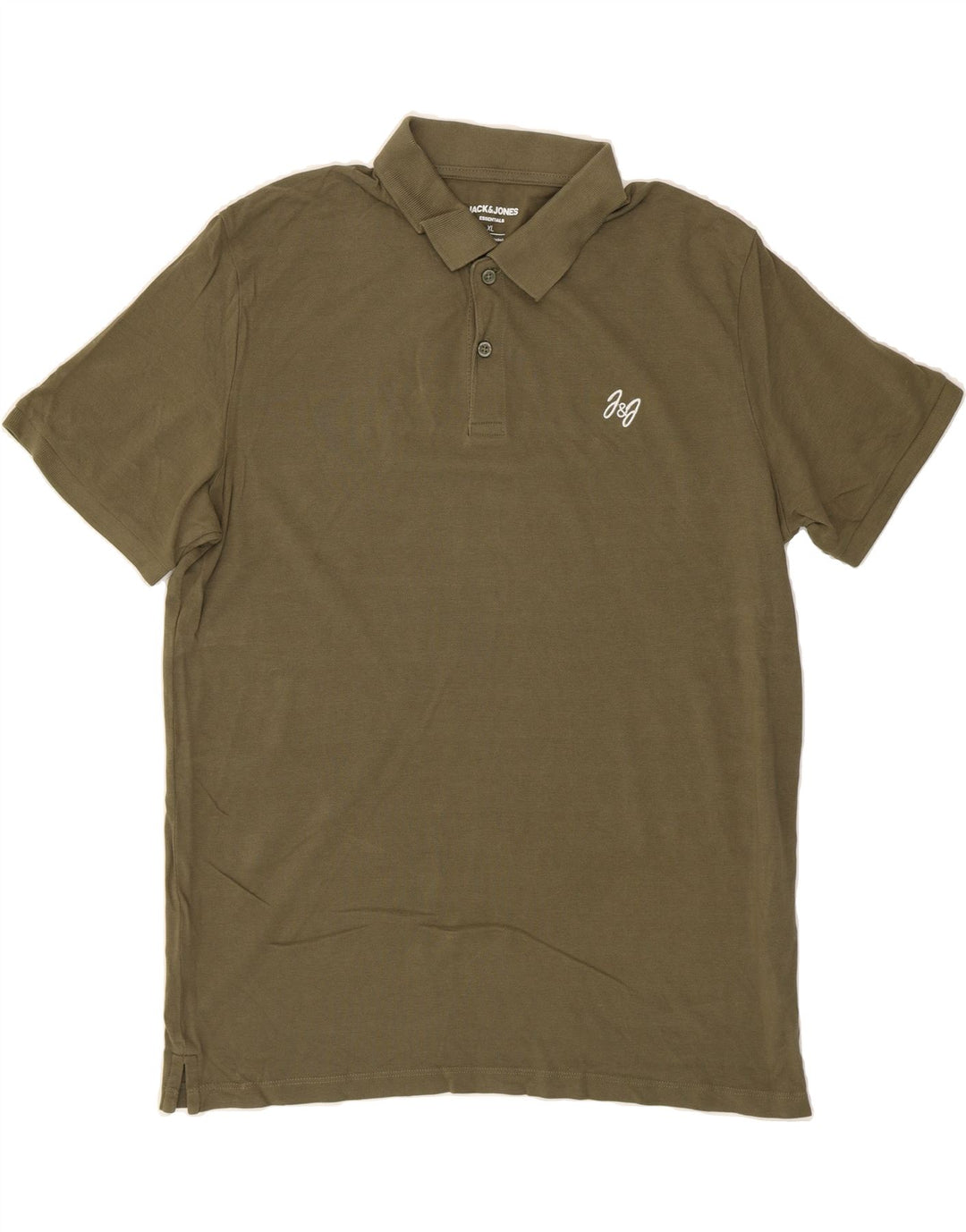 JACK & JONES Mens Polo Shirt XL Khaki Cotton Vintage Jack & Jones and Second-Hand Jack & Jones from Messina Hembry 